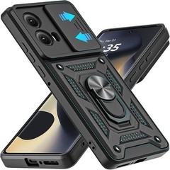 Motorola Moto Edge 2024 Case with Slide Camera Cover, 360° Rotation Ring Kicksta