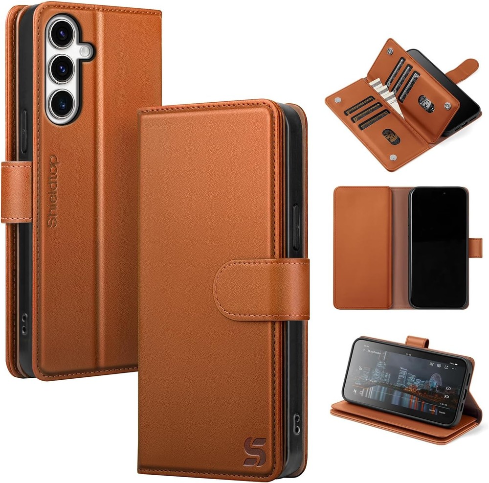 RFID Blocking PU Leather Flip Wallet Case for Samsung Galaxy S23 FE with Card Sl