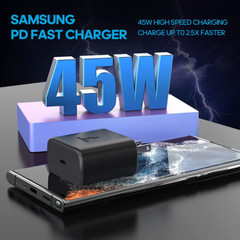 45W Fast Charger Wall Adapter Phone Type-C Cable for Samsung Galaxy S23 S22Ultra