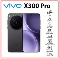 (New) VIVO X300 Pro 5G 16GB+1TB BLACK Dual SIM Unlocked Android Cell Phone
