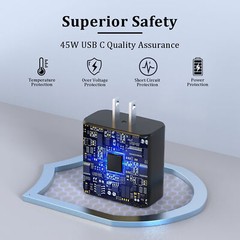 45w Type USB-C Super Fast Wall Charger +6FT Cable Fit Samsung Galaxy S22 S21 S20