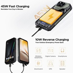 DOOGEE V Max LR 5G Rugged Phone Android 15 AI Mobile Builder Measurement Outdoor