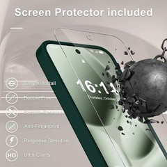 Google Pixel 10a Case, Matte Magnetic Phone Cover with 1 Screen Protector, Dark