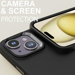 iPhone 15 Phone Case, Black Anti-Fingerprint Protective Bumper Matte Cover 6.1 I