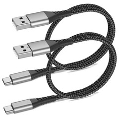 USB A to USB C Cable 2ft, 2 Pack Braided USB Type C Fast Charging Cord for Car