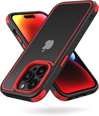 iPhone 14 Pro Max Crystal Clear Case with Multicolor Protective Shockproof Bumpe