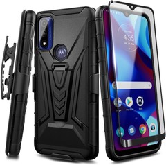 Motorola Moto G Power 2022 Case with Belt Clip Holster with Tempered Glass