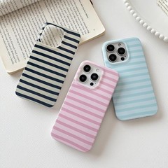 iPhone 13/14 Case with Geometric Vertical Stripes, Soft TPU Slim Glossy Cover