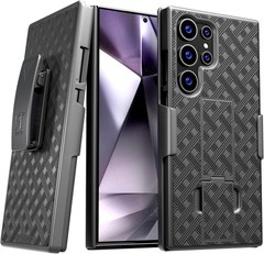 for Samsung Galaxy S23 Ultra Case with Belt Clip Holster – Kickstand, Black