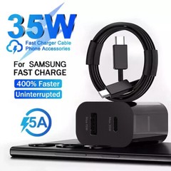 Super 35W PD Power Adapter Duo Wall Charger+Cables For Samsung S23 S22 S21 S20🚀