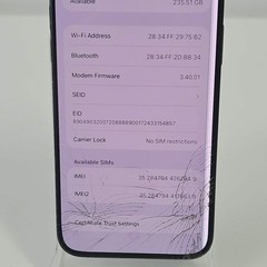 Broken Unlocked Apple iPhone 15 Pro Max 256GB 26.3 MU693LL/A Cracked