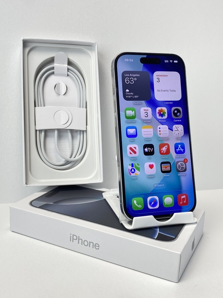 Apple iPhone 16 Pro A3083 256GB White Titanium Unlocked phone 92% battery health