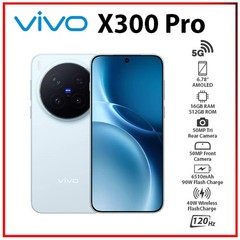 (New) VIVO X300 Pro 5G 16GB+512GB BLUE Dual SIM Unlocked Android Cell Phone