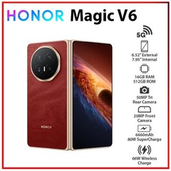 (New) HONOR Magic V6 5G 16GB+512GB RED Dual SIM Unlocked Android Cell Phone