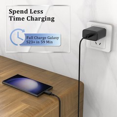 ⚡45W USB-C Super Fast Wall Charger Type C Charging Cable For Samsung S24/S22/S23