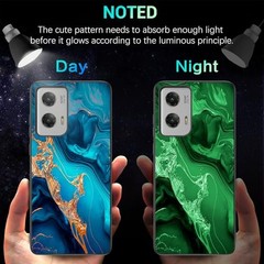 for Moto G Stylus 5G 2024 Case, Slim Glow in The Dark Bumper Cover, Blue Marble/