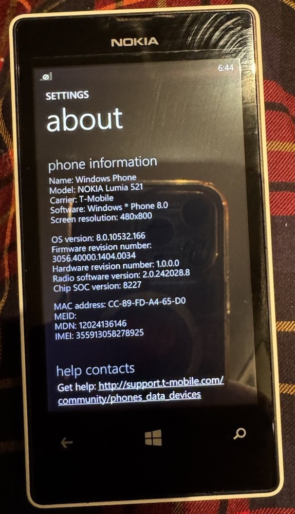Nokia Lumia 521 – 8GB – White (T-Mobile) Fast Ship Very Good Used RM-917