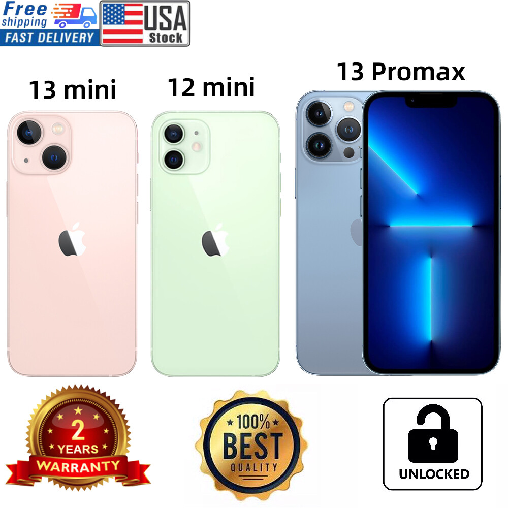 New Unlocked Apple iPhone 12 Mini/13 Mini/12 Pro/13 Pro Max All Memory& Color US