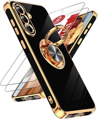 Samsung Galaxy A37 5G Phone Case 2 Pack with Tempered Glass & Rotatable Ring Hol