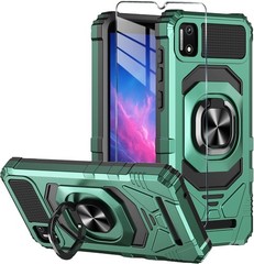 Cloud Mobile Stratus C7 Phone Case with Tempered Glass Screen Protector, Dark Gr