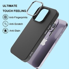 iPhone 15 Phone Case, Black Anti-Fingerprint Protective Bumper Matte Cover 6.1 I