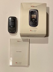 LG VX8360 Black & Blue ( Verizon ) Cellular Flip Phone Working W/Box & Manual