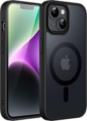 Translucent Matte Black Magnetic Case Slim Shockproof for iPhone 14 Plus 6.7-Inc
