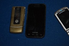 Lot 5 Cell Phones Motorola RZR Gray Flip Untested As Is Galaxy S SCP 4700