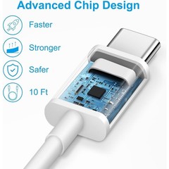 20W USB-C Fast Charger Block for iPhone 17/16 with 10Ft Cable