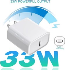 2 Pack 33W Fast Charging Type-C Wall Charger for iPhone 17 Pro/16 Plus 6ft