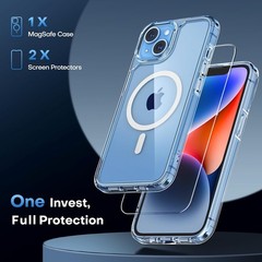 TAURI for iPhone 14 Plus Case, Compatible with MagSafe, with Screen Protectors,