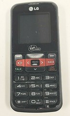 LG 101 / VM101 – Black and Silver ( Virgin Mobile ) Rare Cellular Phone -No Back