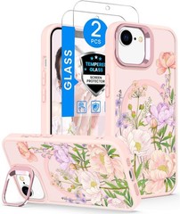 Magnetic for iPhone 17e Case & iPhone 16e Case Floral, Shockproof Flower Pattern