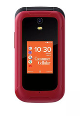 New Sealed Consumer Cellular Iris Flip Phone (8GB) 5.0MP Camera 4G LTE- Red