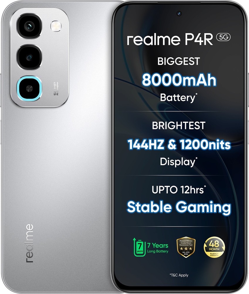 realme P4R 5G | 128GB | 4GB RAM | Silver | Global Version Unlocked Dual Sim