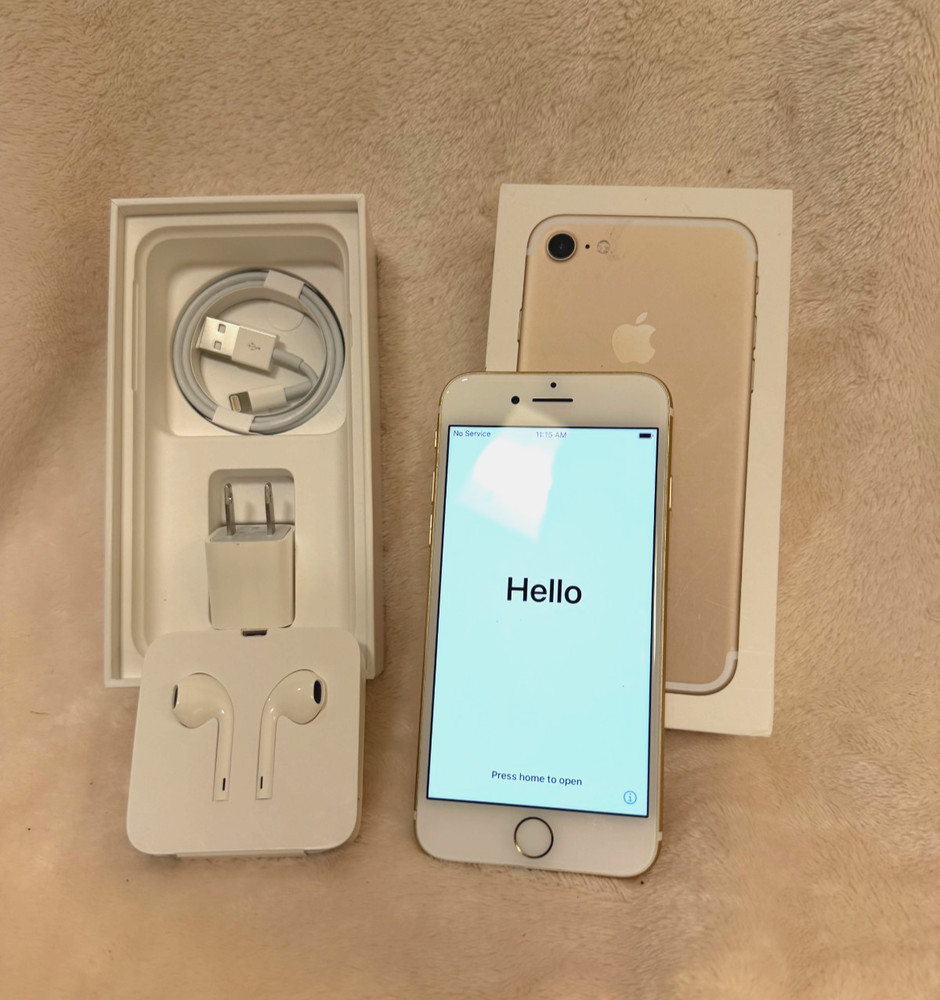 iPhone 7, 32G, Gold, In Box, Good Battery, Comes w/ Standard Accessories