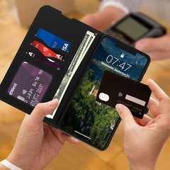 PU Leather Wallet Case for Samsung Galaxy A17 5G, RFID Blocking, Card Slots, Bib