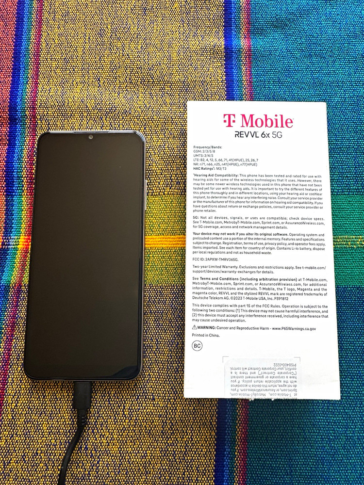 T-Mobile REVVL 6X 5G 128GB Grey, Used once, perfect condition