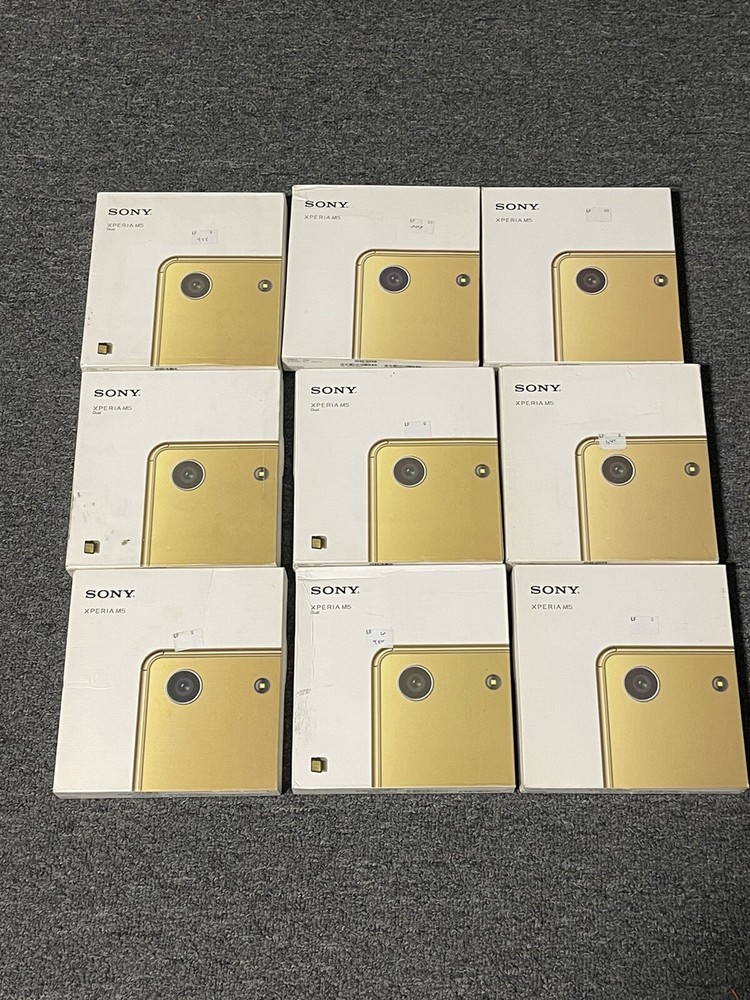 9 Pcs Sony Xperia M5 Dual – Gold & White (DEFECTIVE) *READ DESCRIPTION $15 EACH