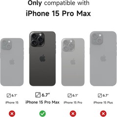 1. For iPhone 15 Pro Max Case Shockproof Bumper Slim Protective Cover Black