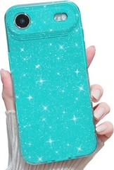 iPhone Air Neon Case, Cute Aesthetic Bling Glitter Thin Slim Shockproof Soft TPU