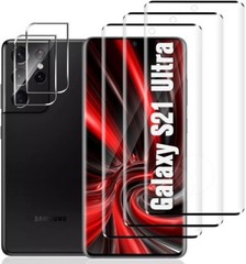 5in1 Tempered Glass For Galaxy S21 Ultra 5G, Screen and Camera Lens Protector 9H