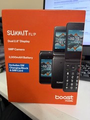 Lot 2 Boost Mobile Prepaid Summit Flip Phones 8GB 5MP 2.8” Black NEW SEALED