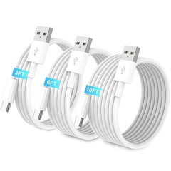 3-Pack USB A to USB C Fast Charging Cord for iPhone 17/16/15, 3FT+6FT+10FT