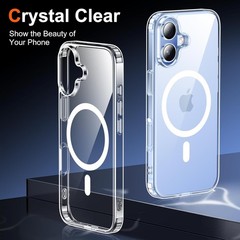 iPhone 17 Case Clear with Screen Protector & Anti-Yellowing, Military-Grade Prot