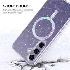 Clear Crystal Glitter Galaxy S24 Plus Case, Cute Sparkly Protective Phone Case