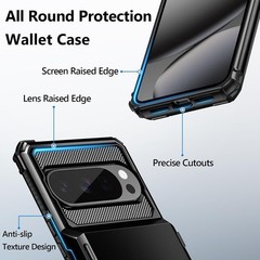 Google Pixel 10/Pixel 10 Pro Case Wallet with Card Holder Heavy Duty Shockproof