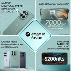 MOTOROLA Edge 70 Fusion (BLUE SURF, 12+256GB) Snapdragon® 7s Gen 4 SmartPhone