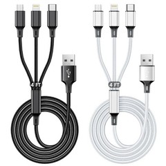 2 Pack 3A USB-C Fast Charger Adapter for iPhone 14 13 12 Pro 4FT