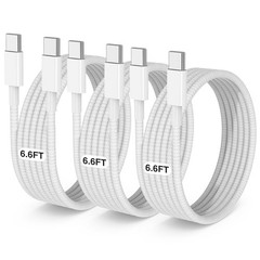 3-Pack 60W USB-C Fast Charger for iPhone 15 Pro Max, Galaxy S24, 6.6FT